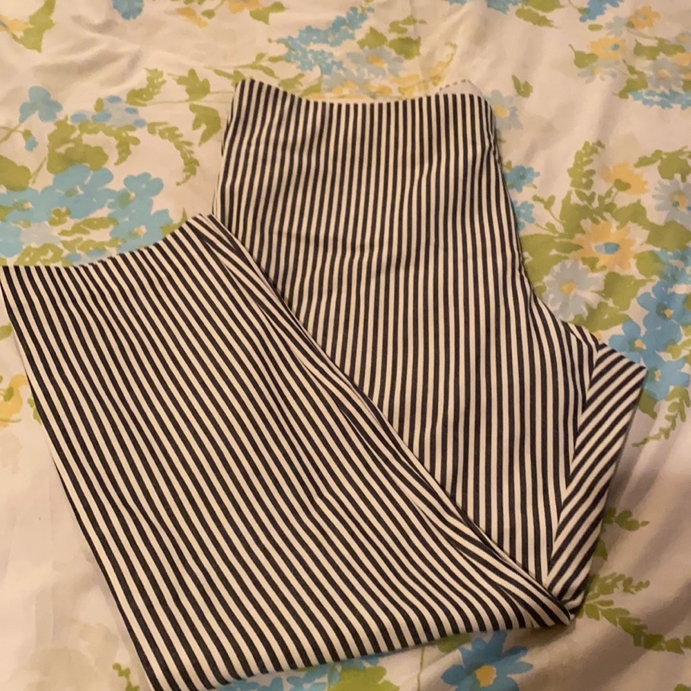 Striped, Side-Zip Pants